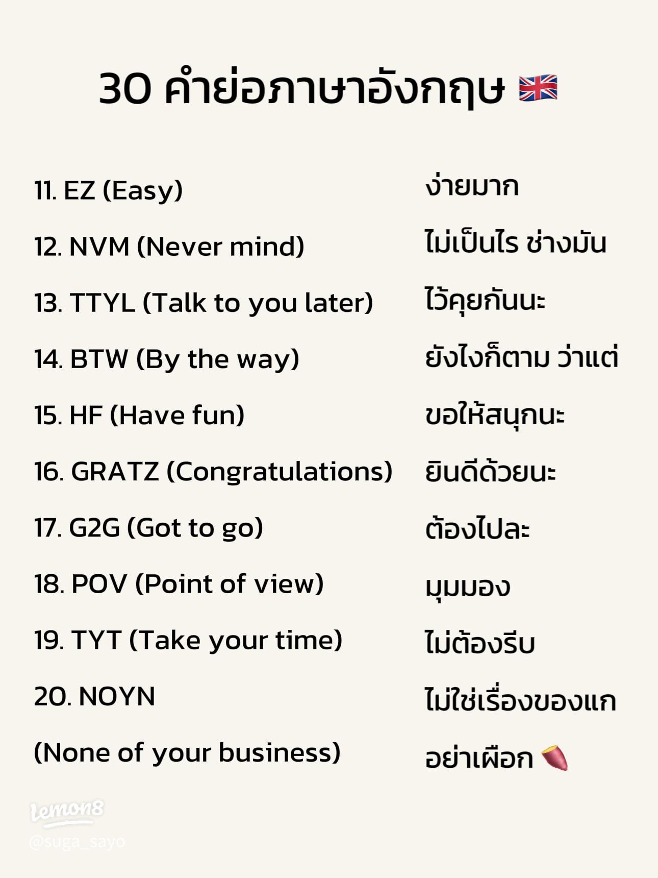 เรียน คําย่อ ภาษาอังกฤษ สั้นๆ จำง่าย ใช้ได้จริงชัวร์