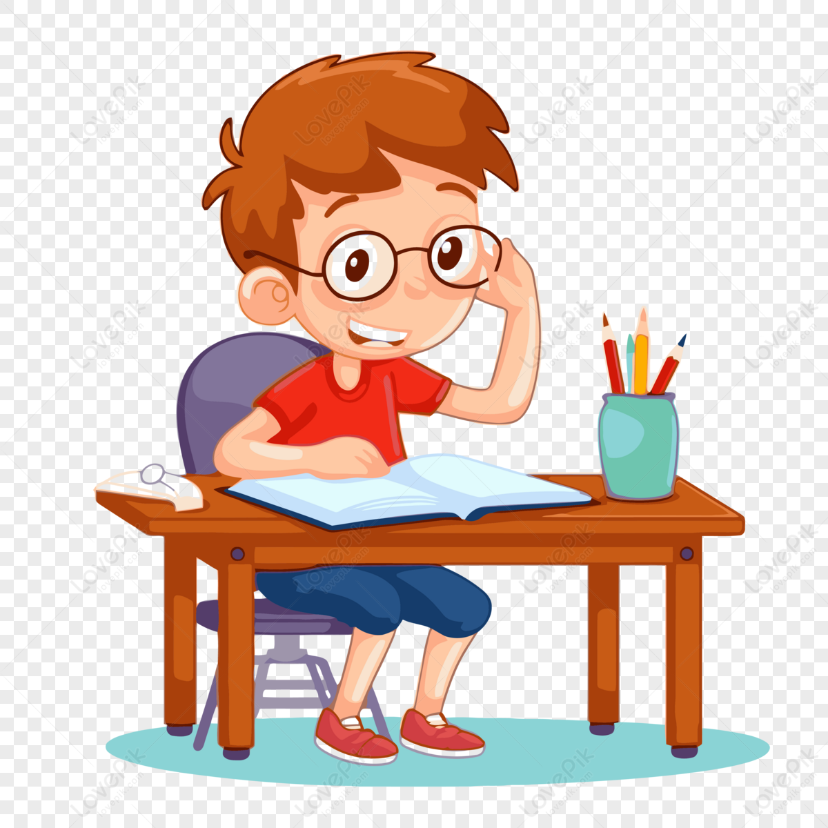 ภาพ เด็ก นักเรียน การ์ตูน ผู้หญิง ผู้ชาย ใช้ทำการบ้าน ตกแต่งสไลด์