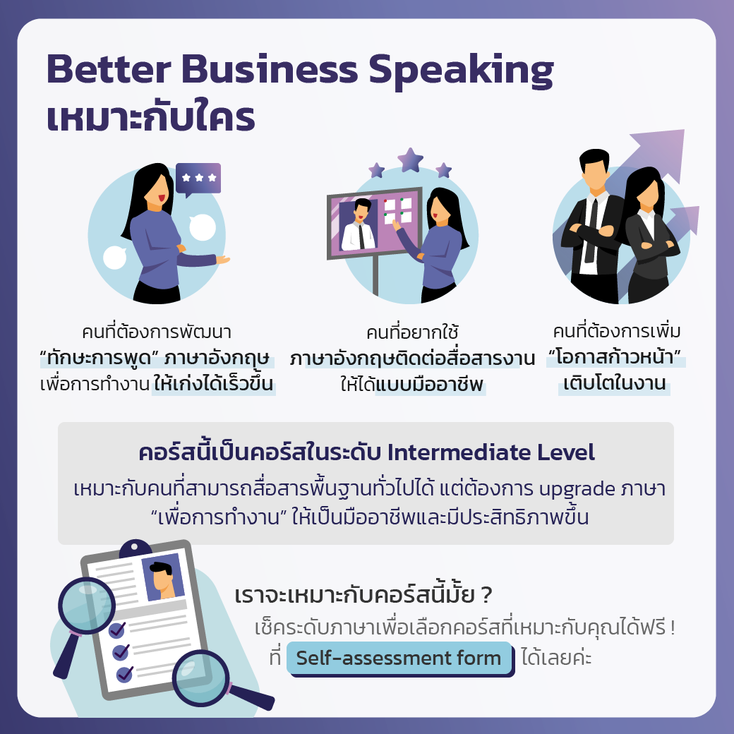 อยากพูดอังกฤษเก่งในที่ทำงาน เรียน english for business ช่วยคุณได้เยอะ