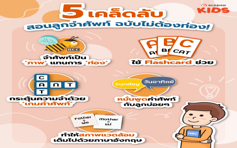 บัตรคำศัพท์ภาษาอังกฤษสำหรับเด็ก เริ่มต้นเรียนรู้ เสริมพัฒนาการให้ลูกน้อย